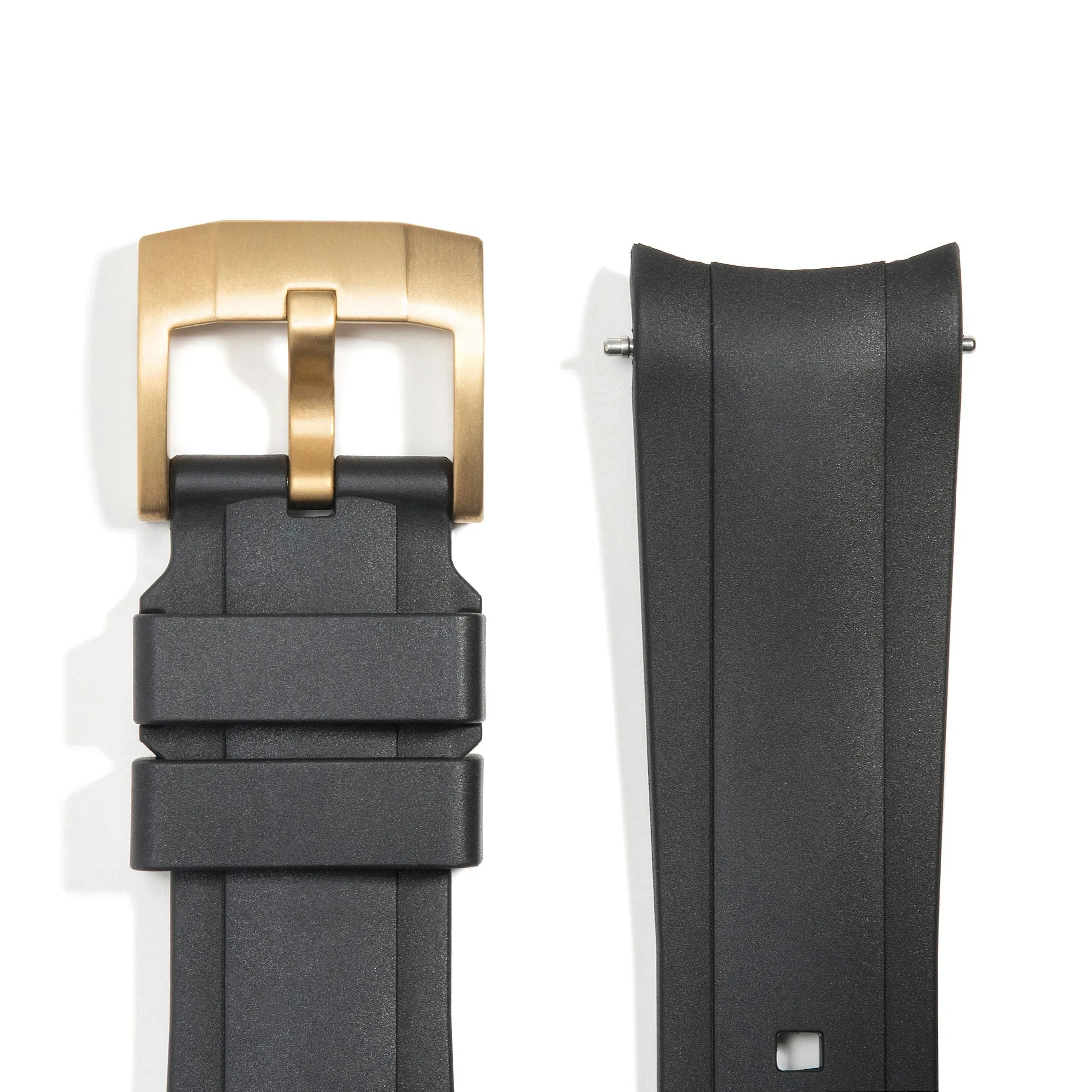 Curved End Rubber Strap for Rolex Submariner with Tang Buckle