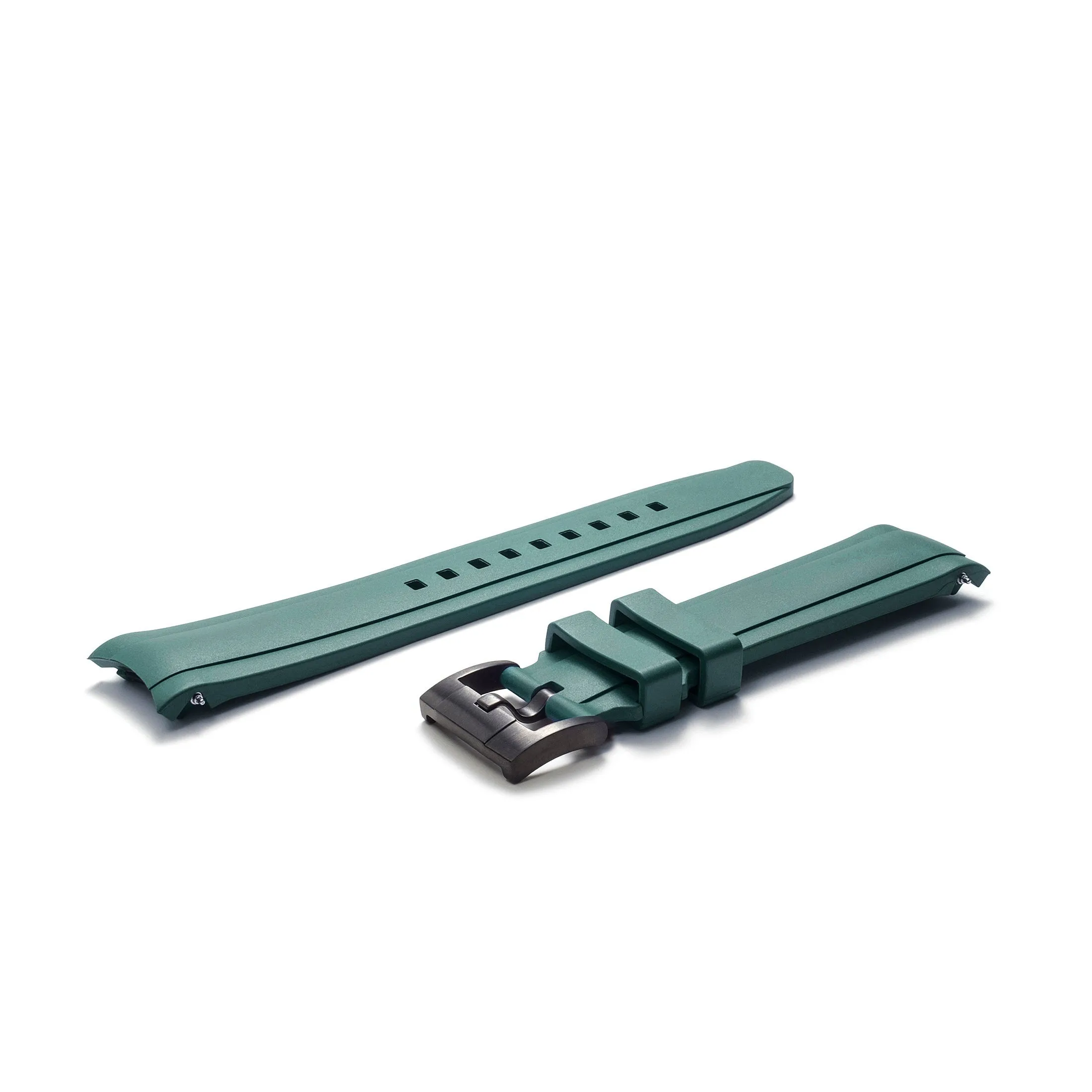 Curved End Rubber Strap for Rolex Submariner with Tang Buckle
