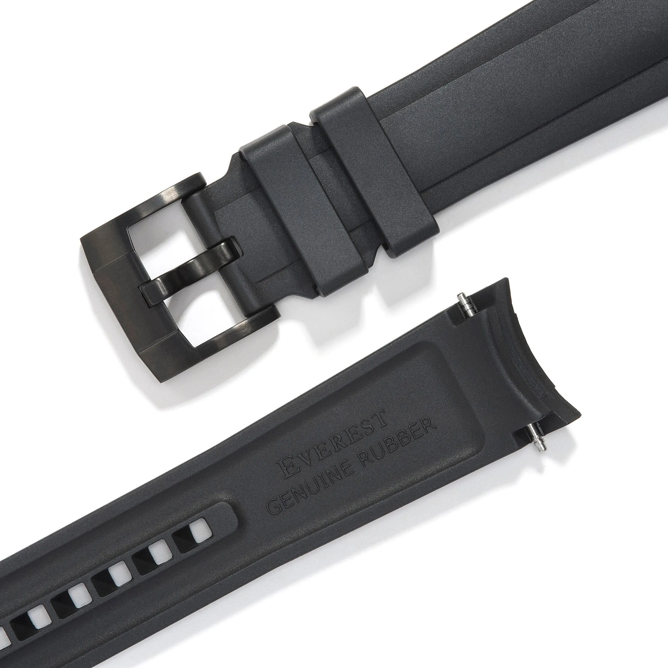 Curved End Rubber Strap for Rolex Submariner with Tang Buckle