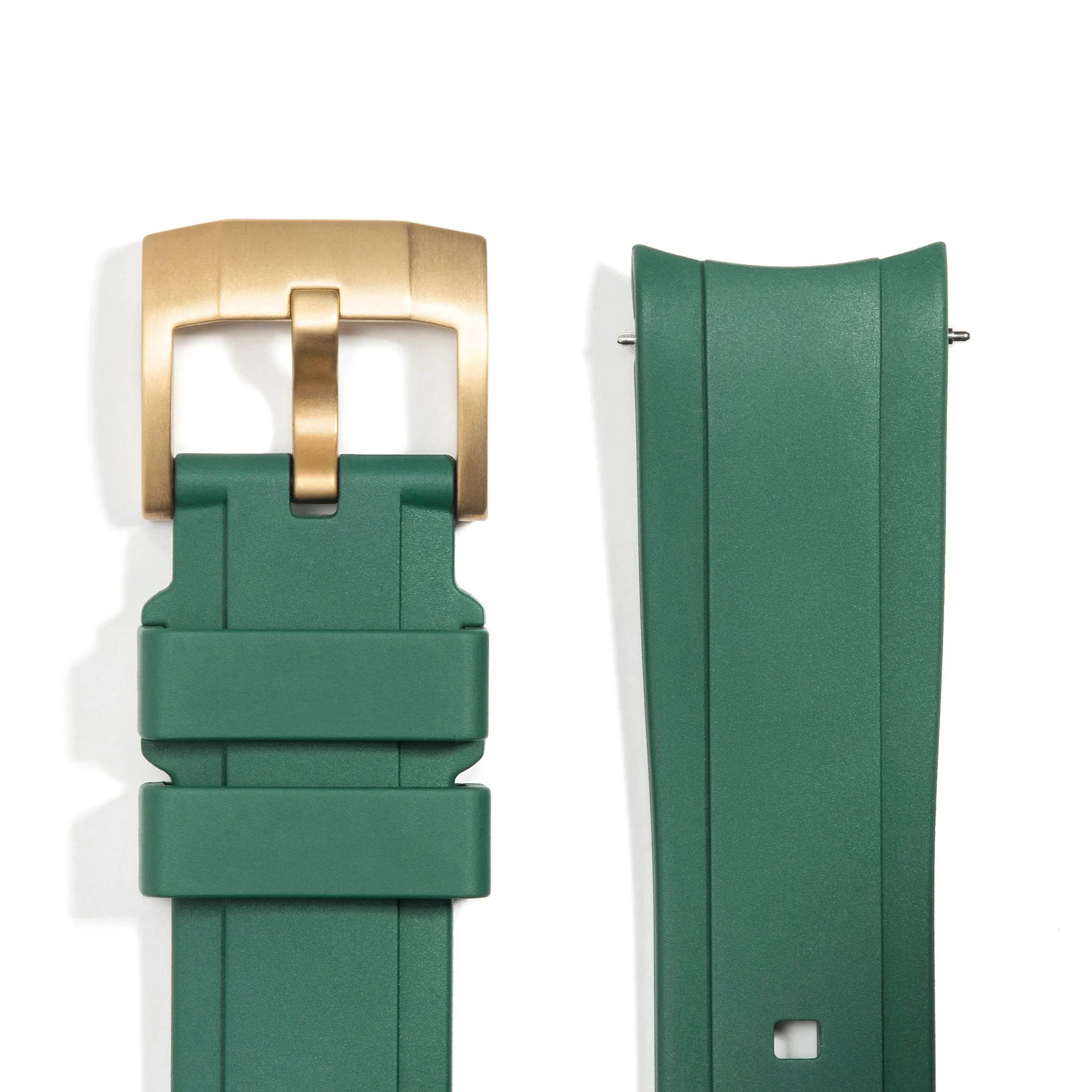 Curved End Rubber Strap for Rolex Submariner with Tang Buckle