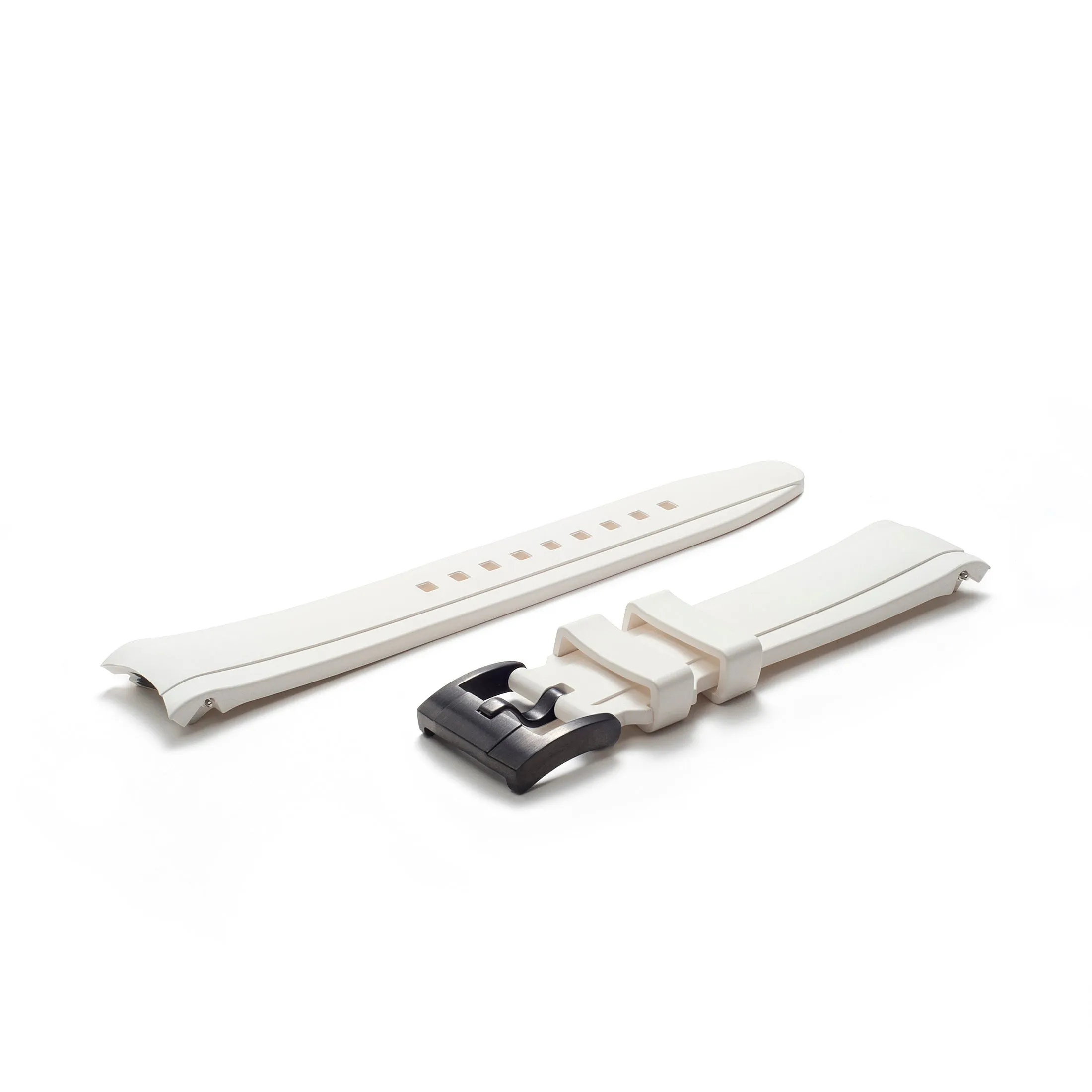Curved End Rubber Strap for Rolex Submariner with Tang Buckle