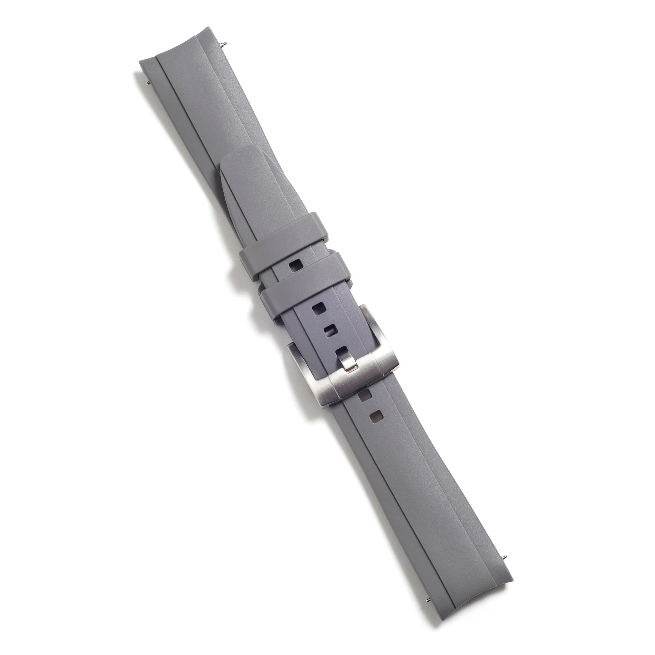 Curved End Rubber Strap for Rolex Submariner with Tang Buckle