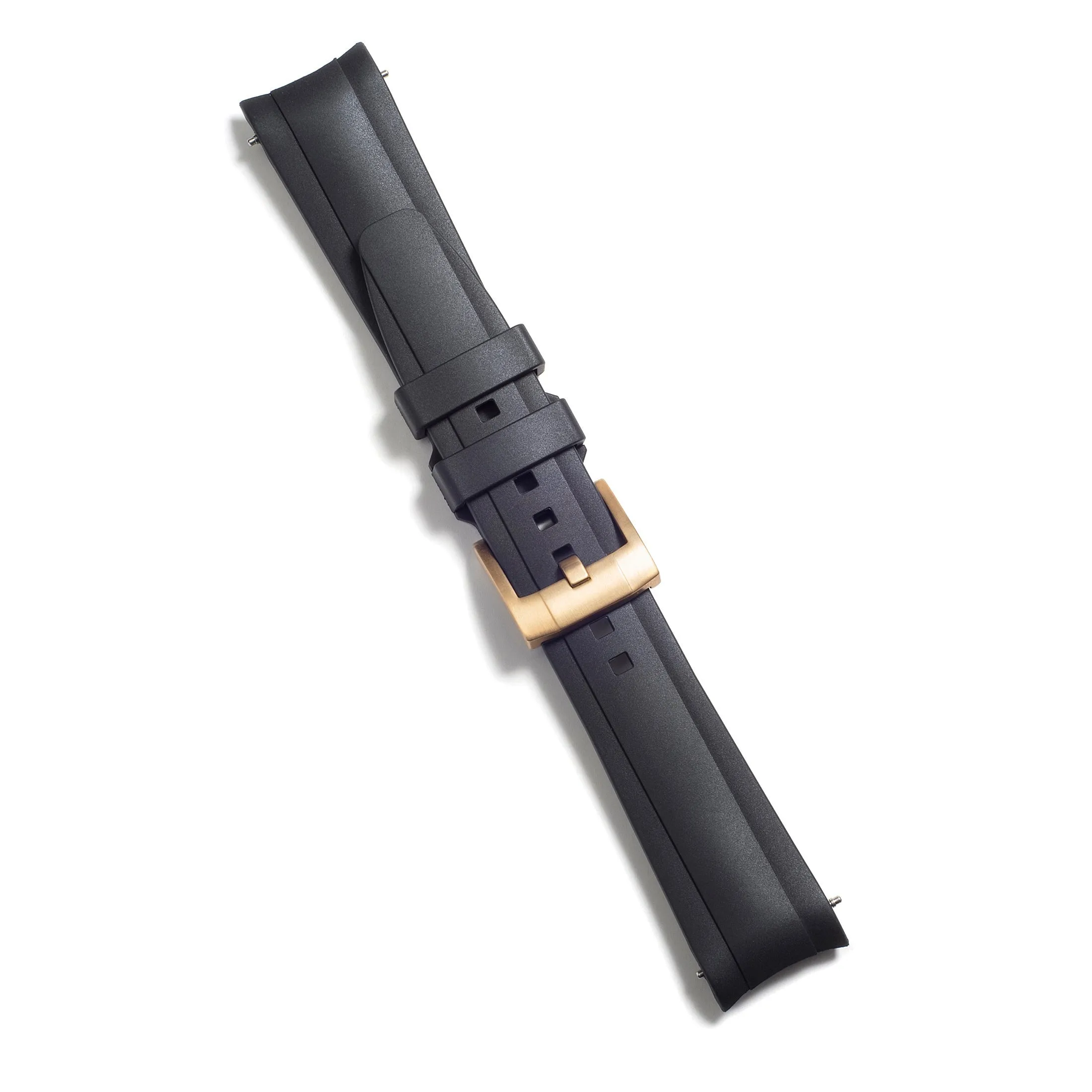 Curved End Rubber Strap for Rolex Submariner with Tang Buckle