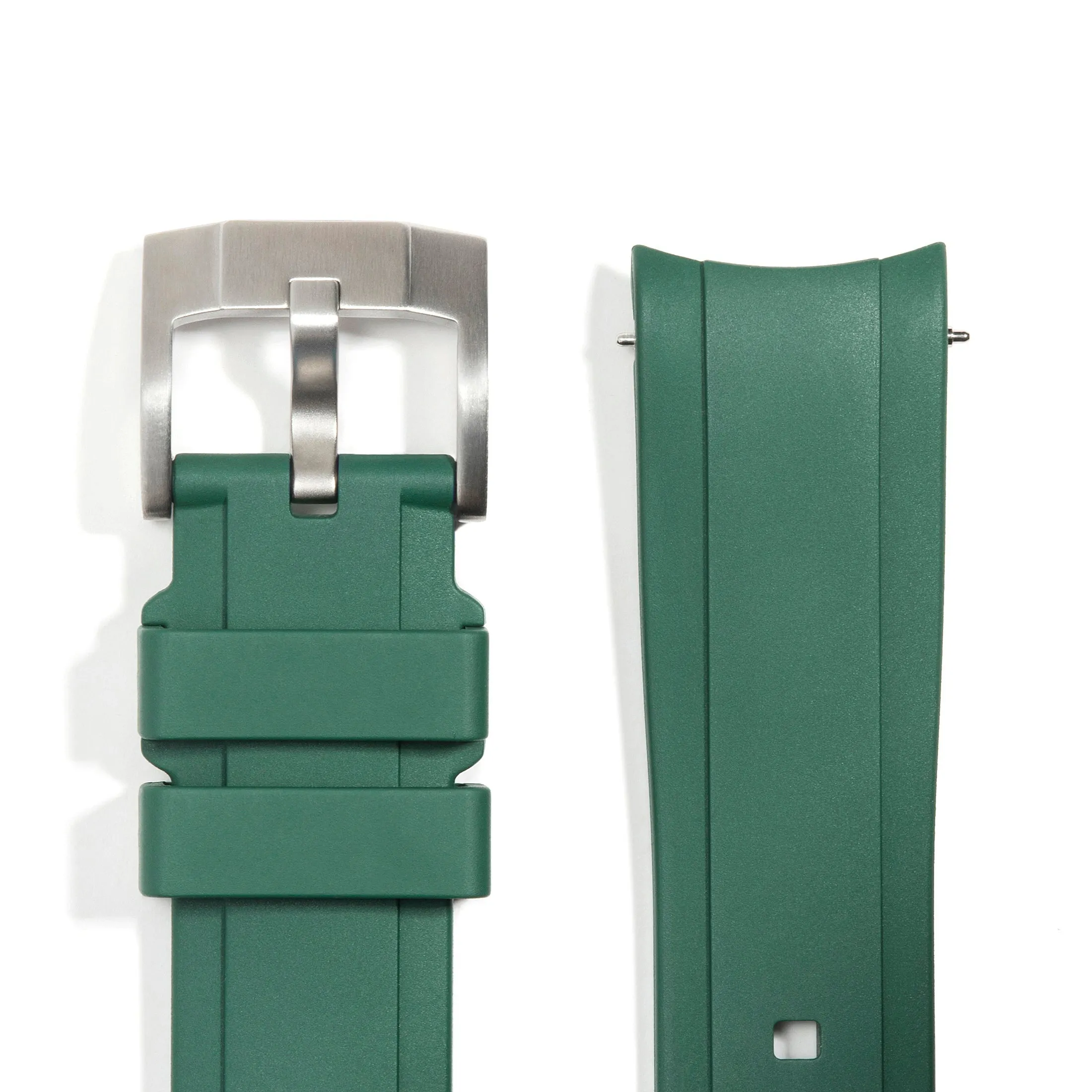 Curved End Rubber Strap for Rolex Submariner with Tang Buckle