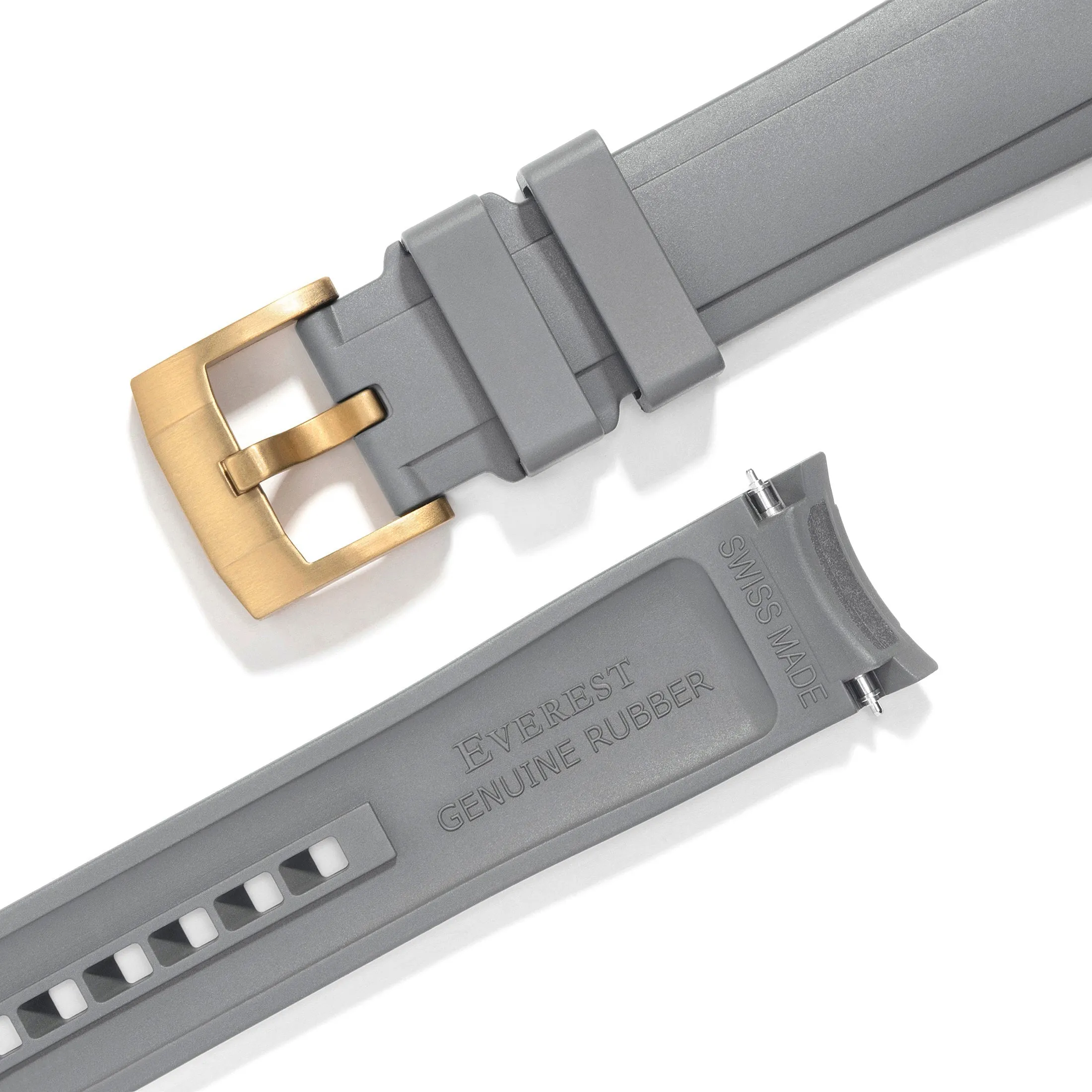 Curved End Rubber Strap for Rolex Submariner with Tang Buckle