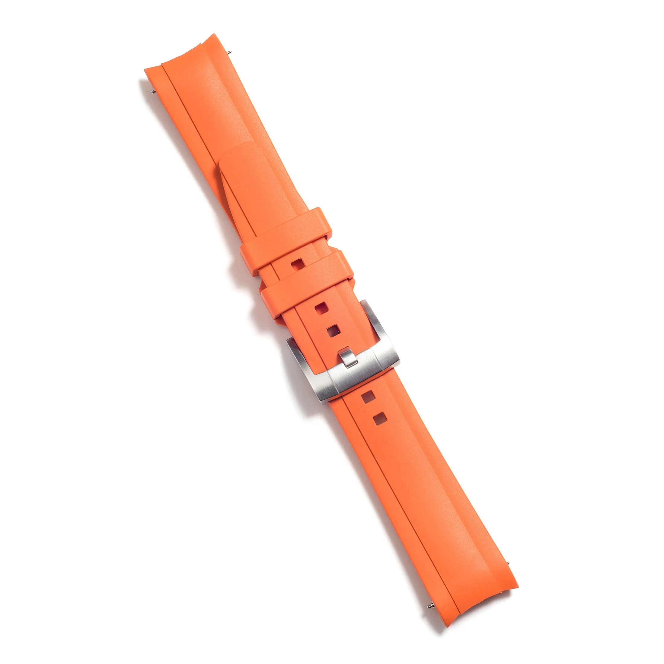 Curved End Rubber Strap for Rolex Submariner with Tang Buckle