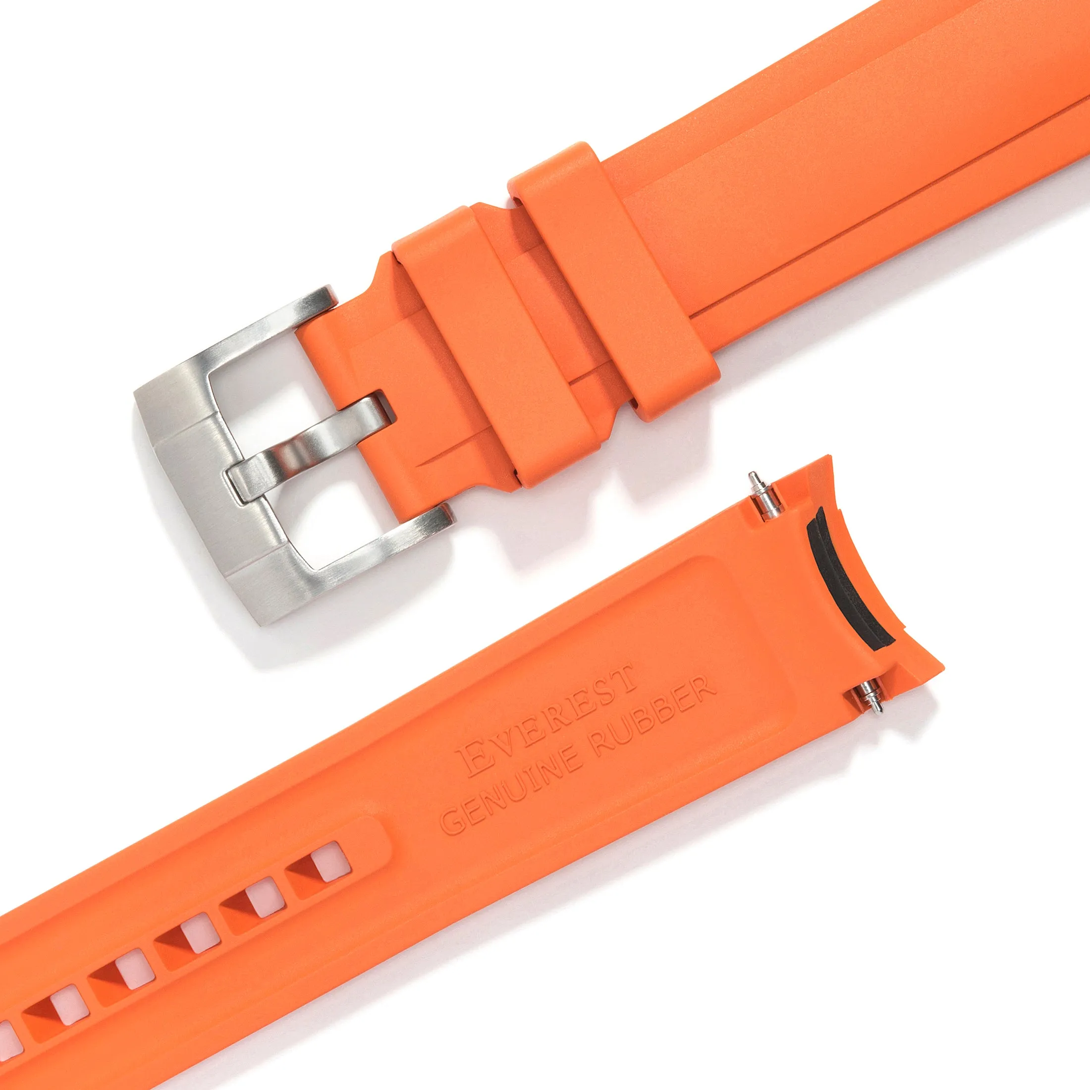 Curved End Rubber Strap with Tang Buckle for Rolex Sub Ceramic No-Date