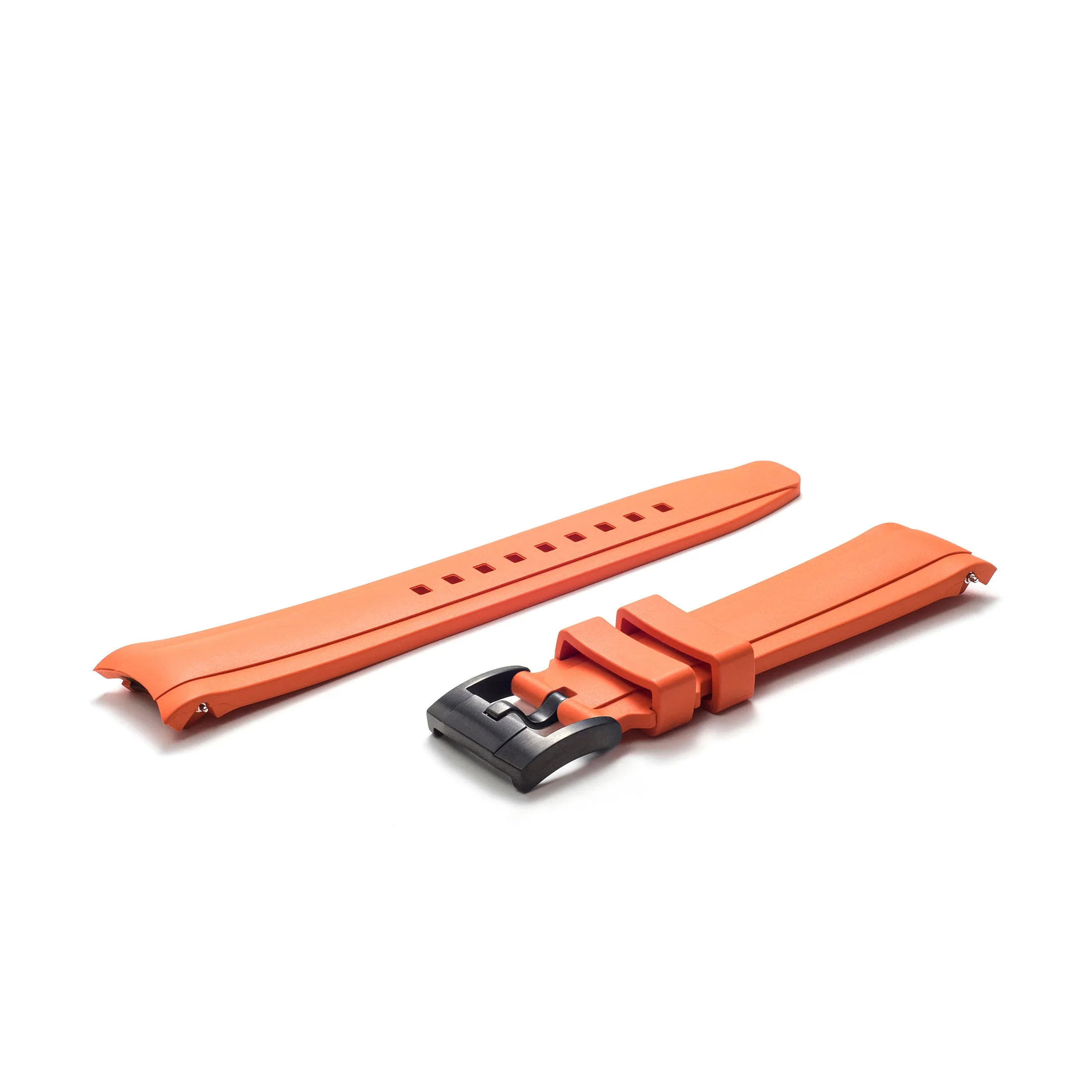 Curved End Rubber Strap with Tang Buckle for Rolex Sub Ceramic No-Date