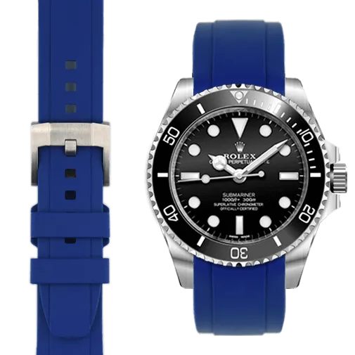 Curved End Rubber Strap with Tang Buckle for Rolex Sub Ceramic No-Date