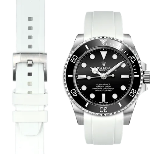 Curved End Rubber Strap with Tang Buckle for Rolex Sub Ceramic No-Date