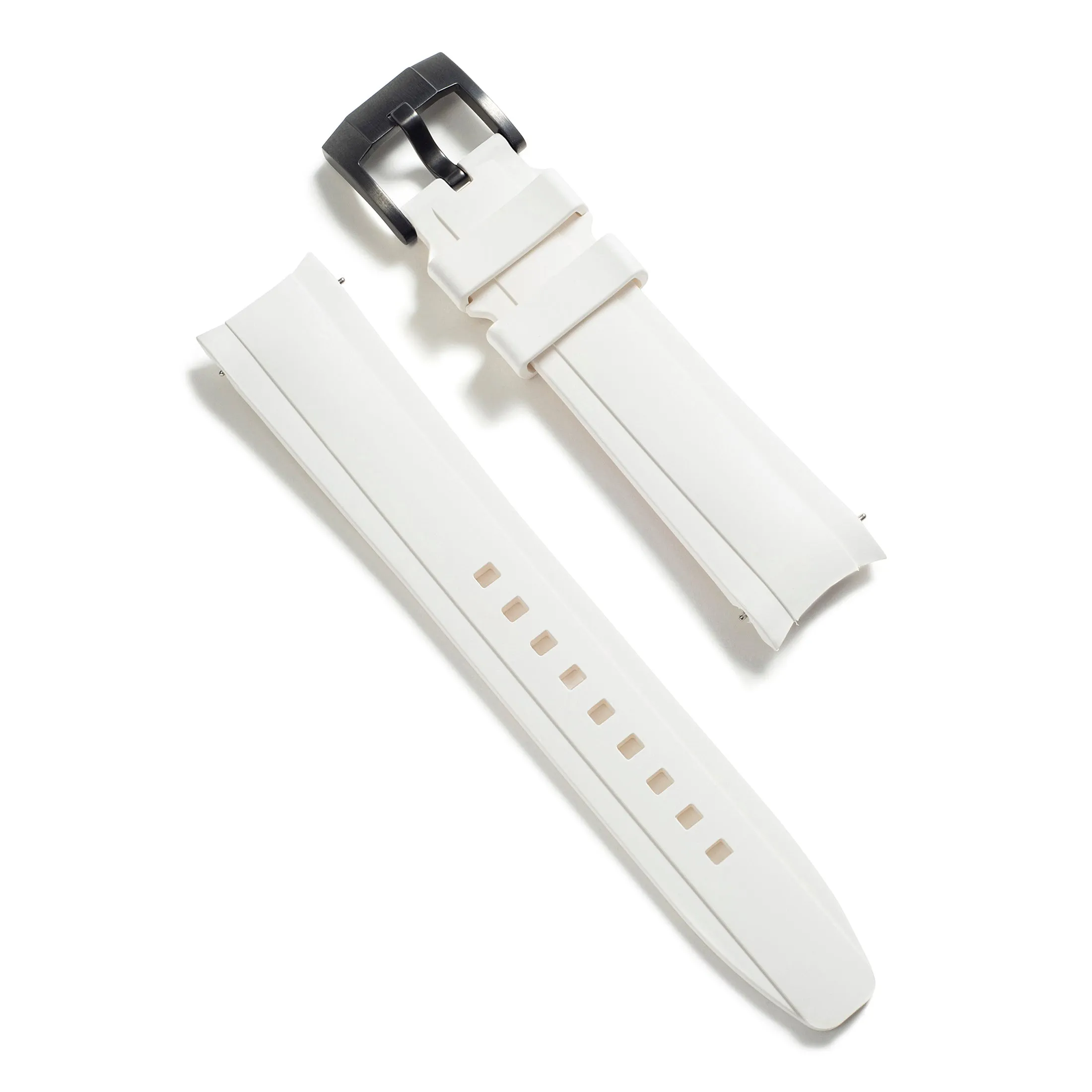 Curved End Rubber Strap with Tang Buckle for Rolex Sub Ceramic No-Date