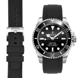 Curved End Rubber Strap with Tang Buckle for Rolex Sub Ceramic No-Date