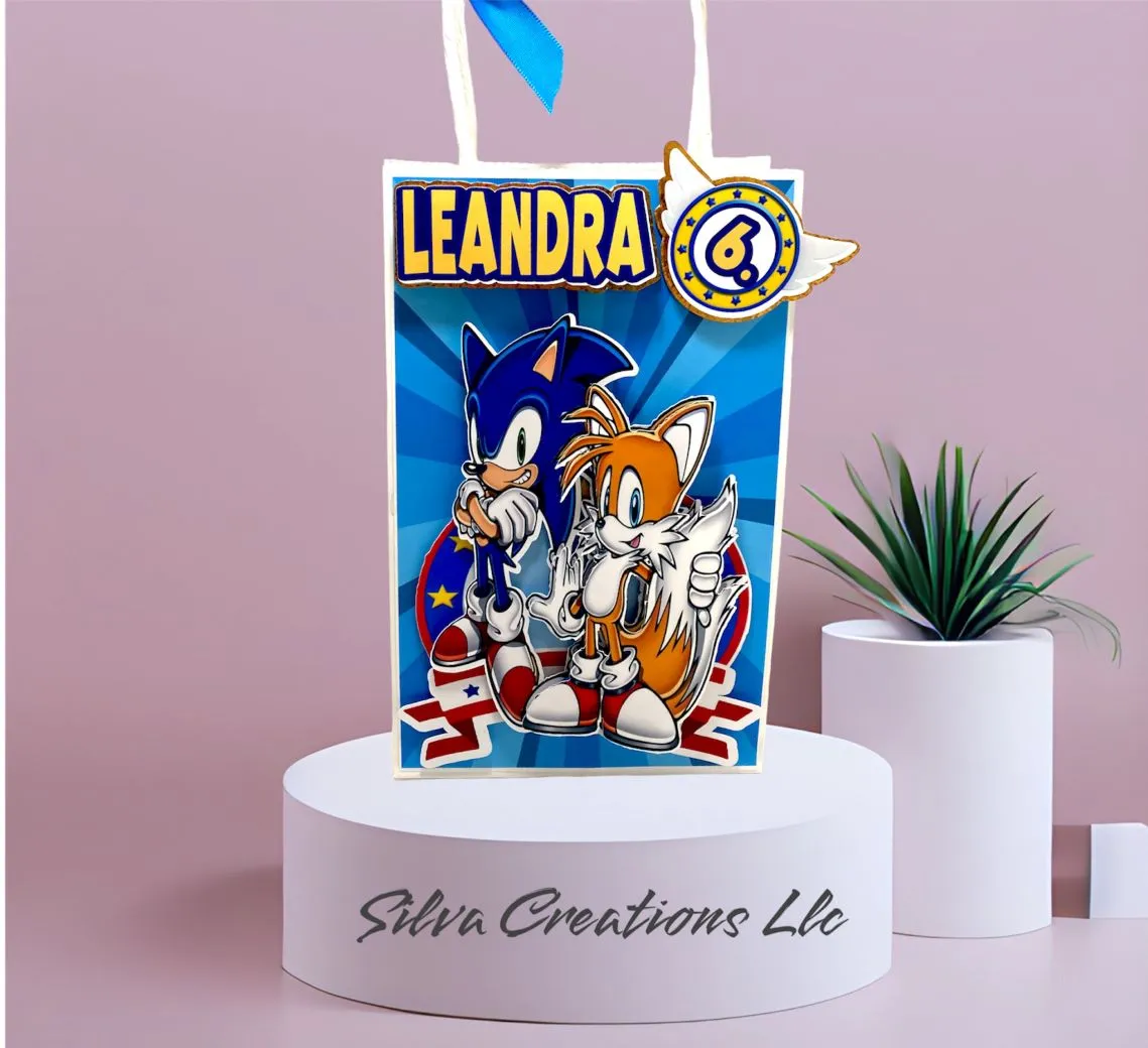 Custom Sonic the Hedgehog Themed Party Bags / 10 pcs.