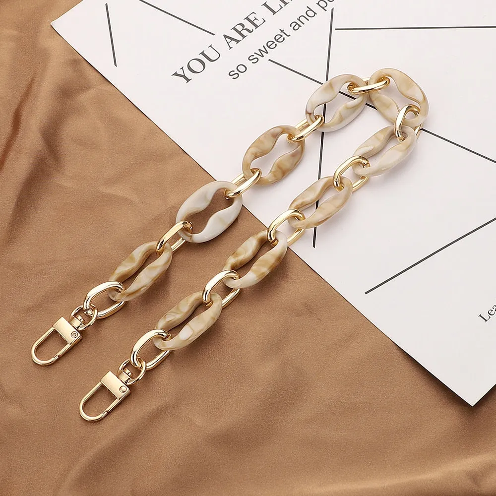 Cyflymder New Acrylic Bag Chain Bag Strap Removable Bag Accessories Colourful Women's Resin Chain chain of bags Purse Chain Fishbone chain