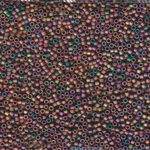 DB 1055, Matte Metallic Red Green Gold Iris - Miyuki Delica Beads - Size 11 - 5 grams - Japanese Cylinder Seed Beads - Retail & Wholesale