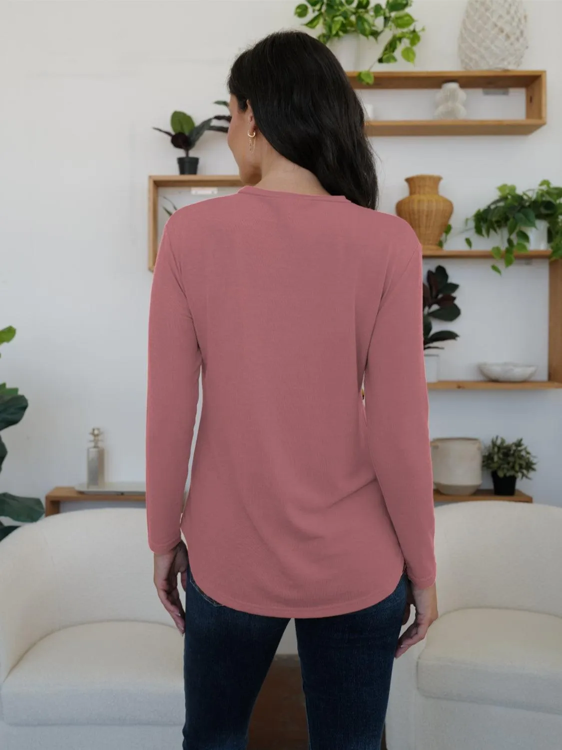 Decorative Button Long Sleeve Shirt