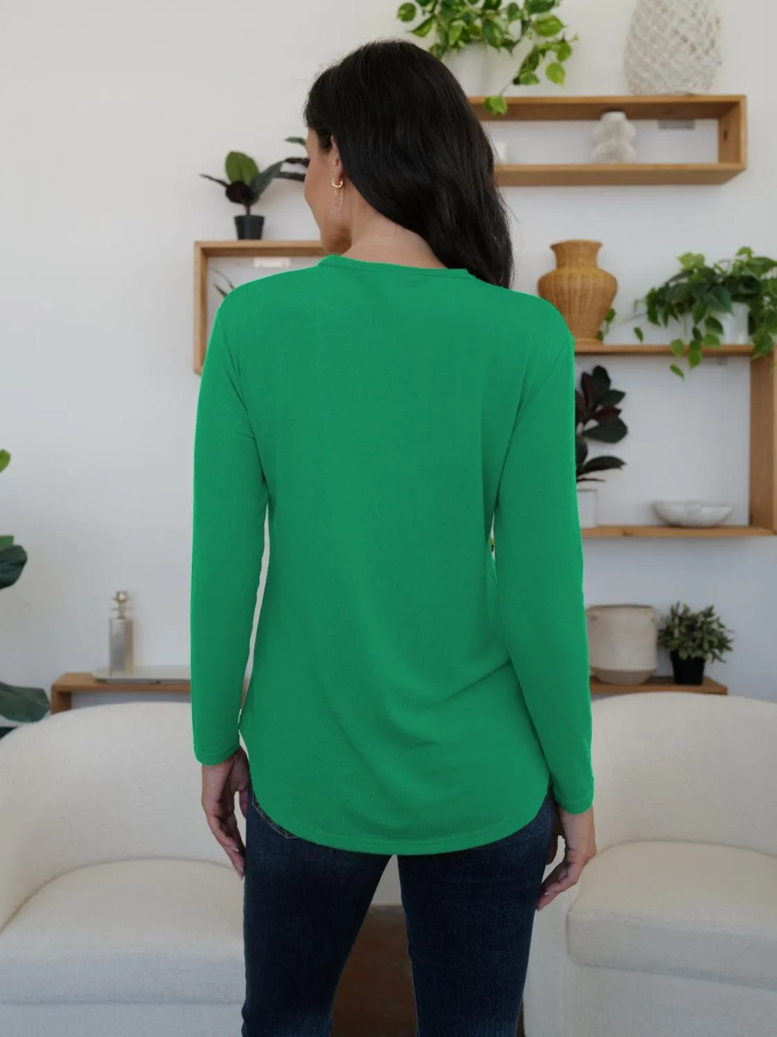 Decorative Button Long Sleeve Shirt