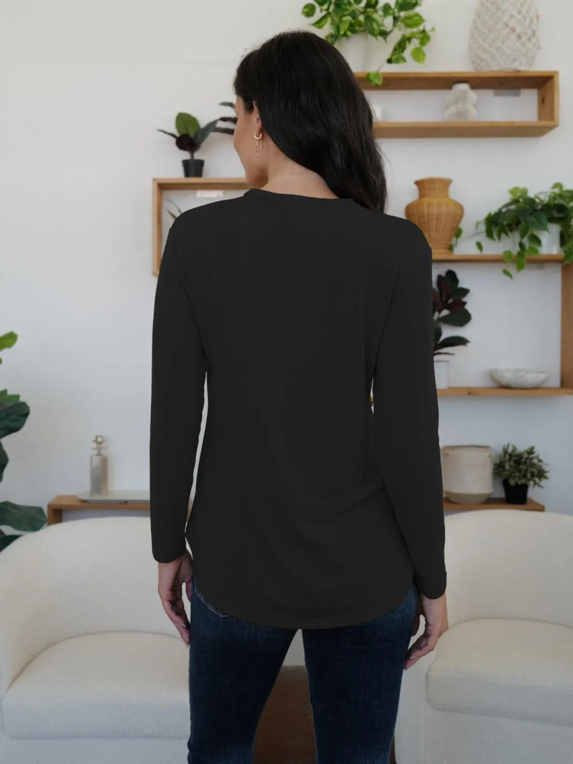 Decorative Button Long Sleeve Shirt
