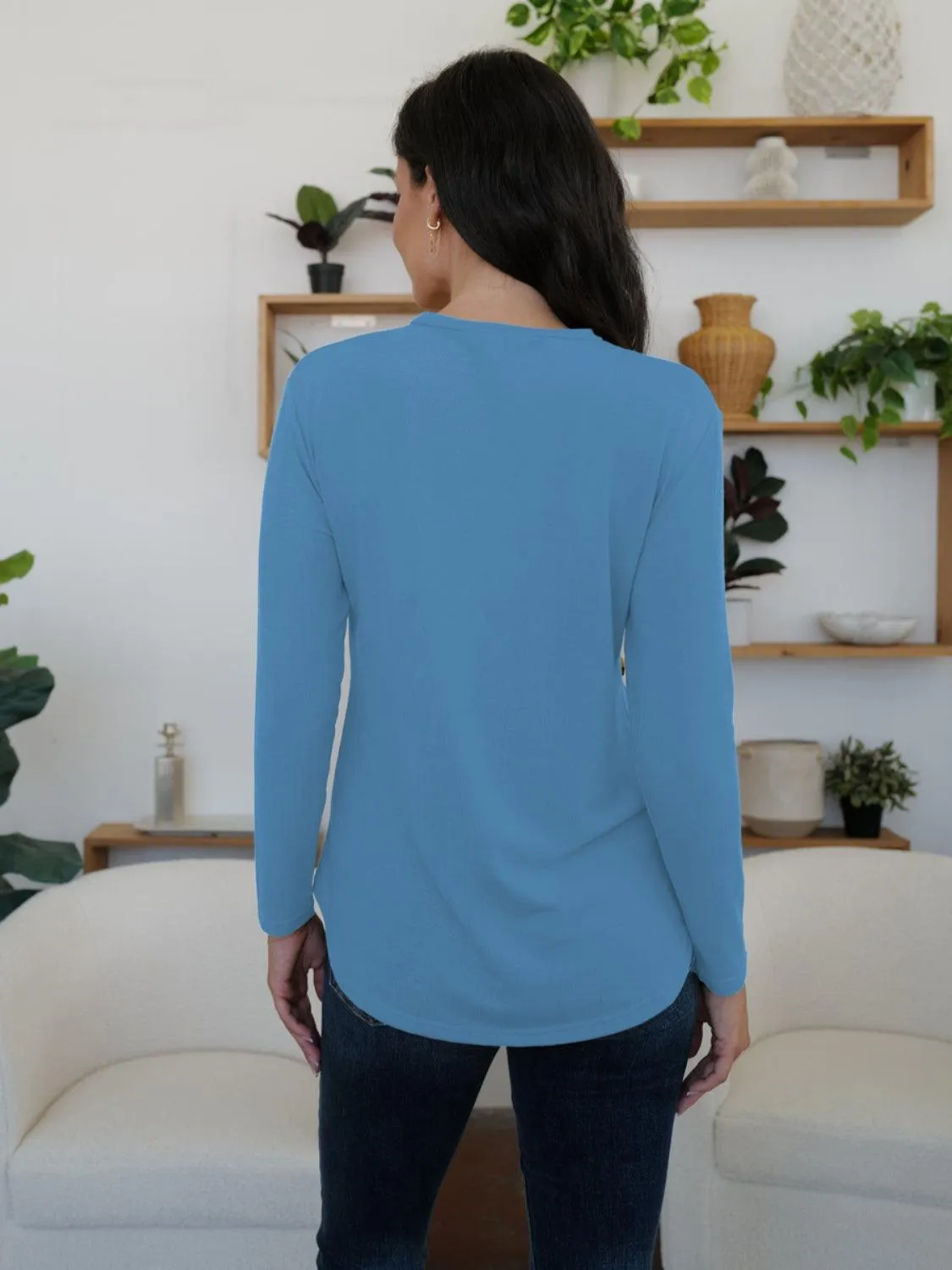 Decorative Button Long Sleeve Shirt