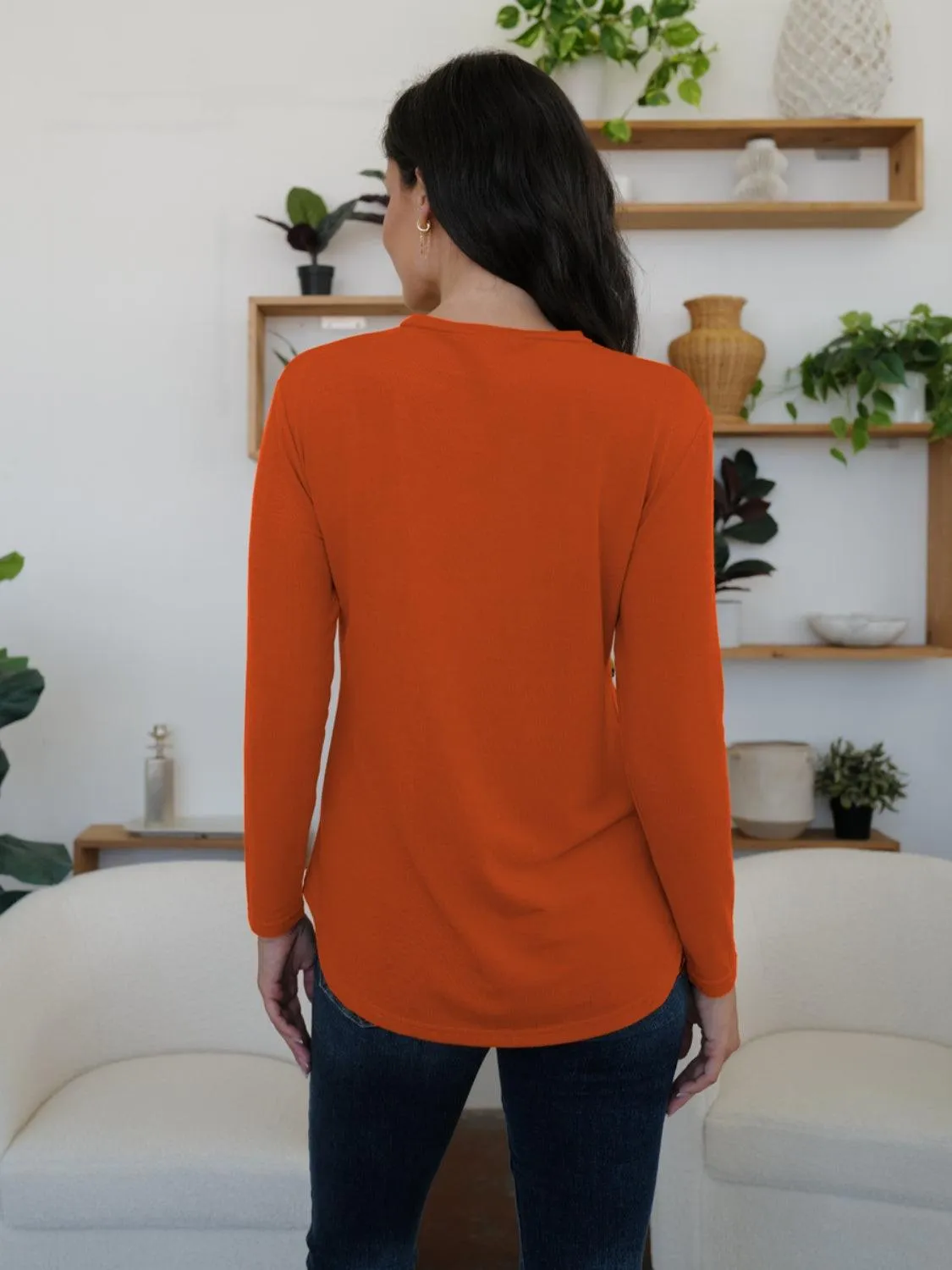 Decorative Button Long Sleeve Shirt