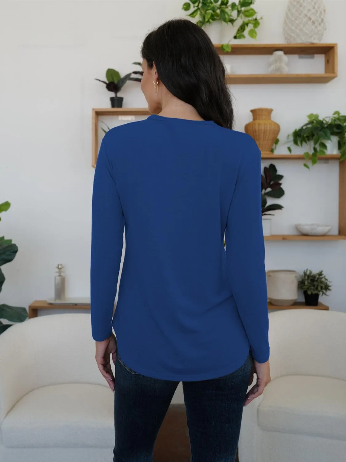 Decorative Button Long Sleeve Shirt