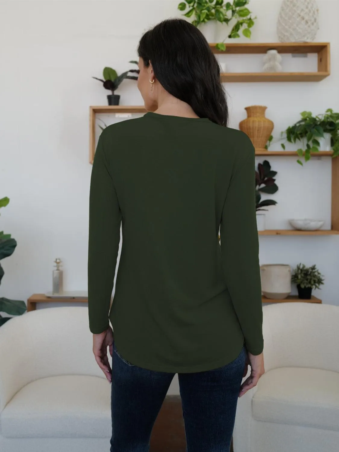 Decorative Button Long Sleeve Shirt