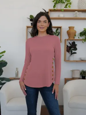 Decorative Button Long Sleeve Shirt