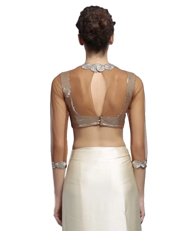 Designer Saree in Ivory Color