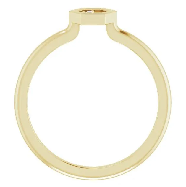 Diamond Stackable Honeycomb Ring