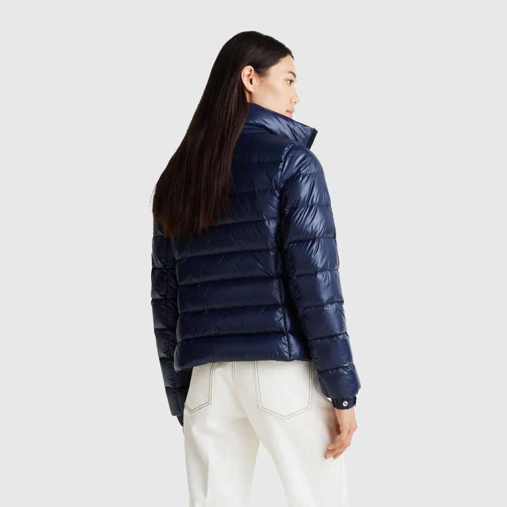 Down Feminine Gloss Jacket - Navy