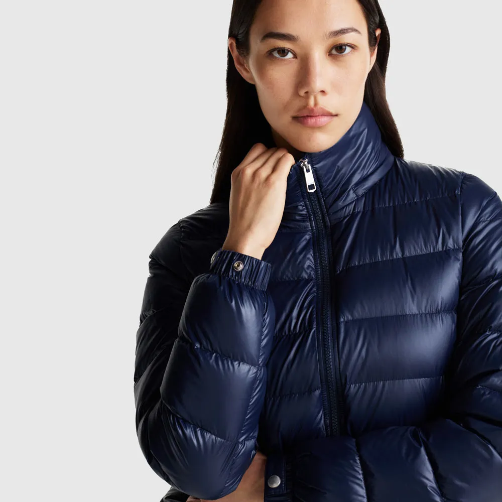 Down Feminine Gloss Jacket - Navy