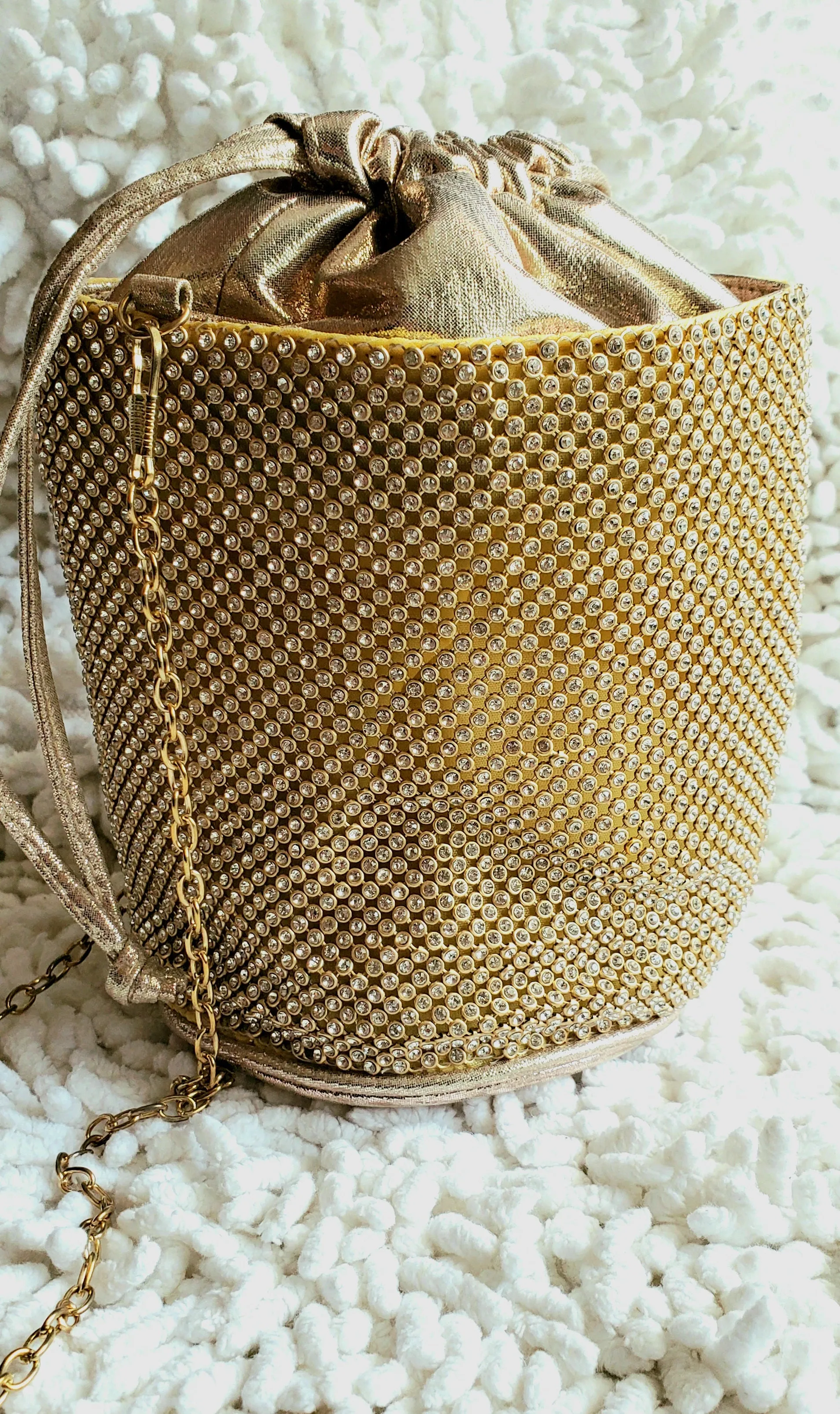 Drawstring Golden Purse