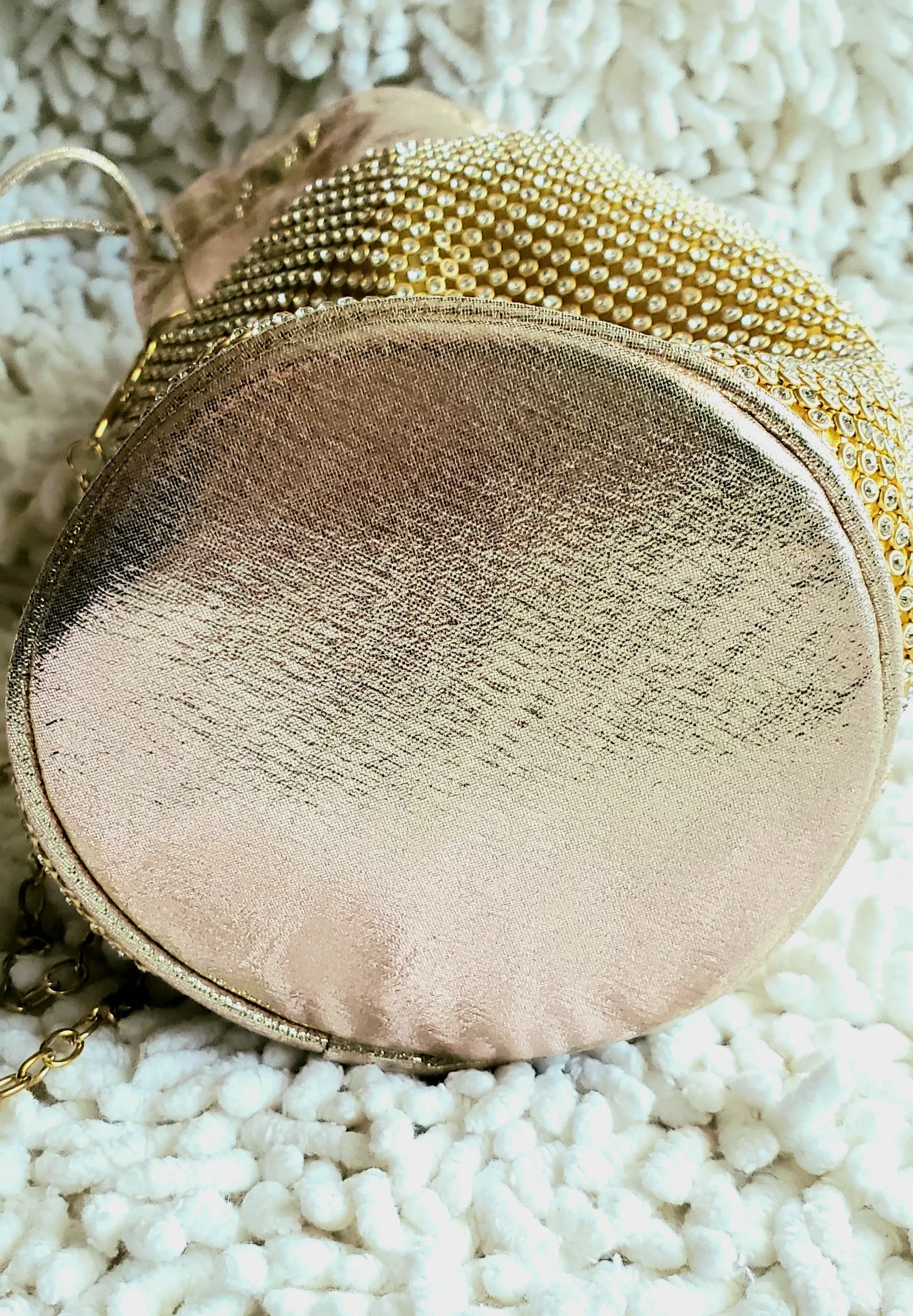 Drawstring Golden Purse