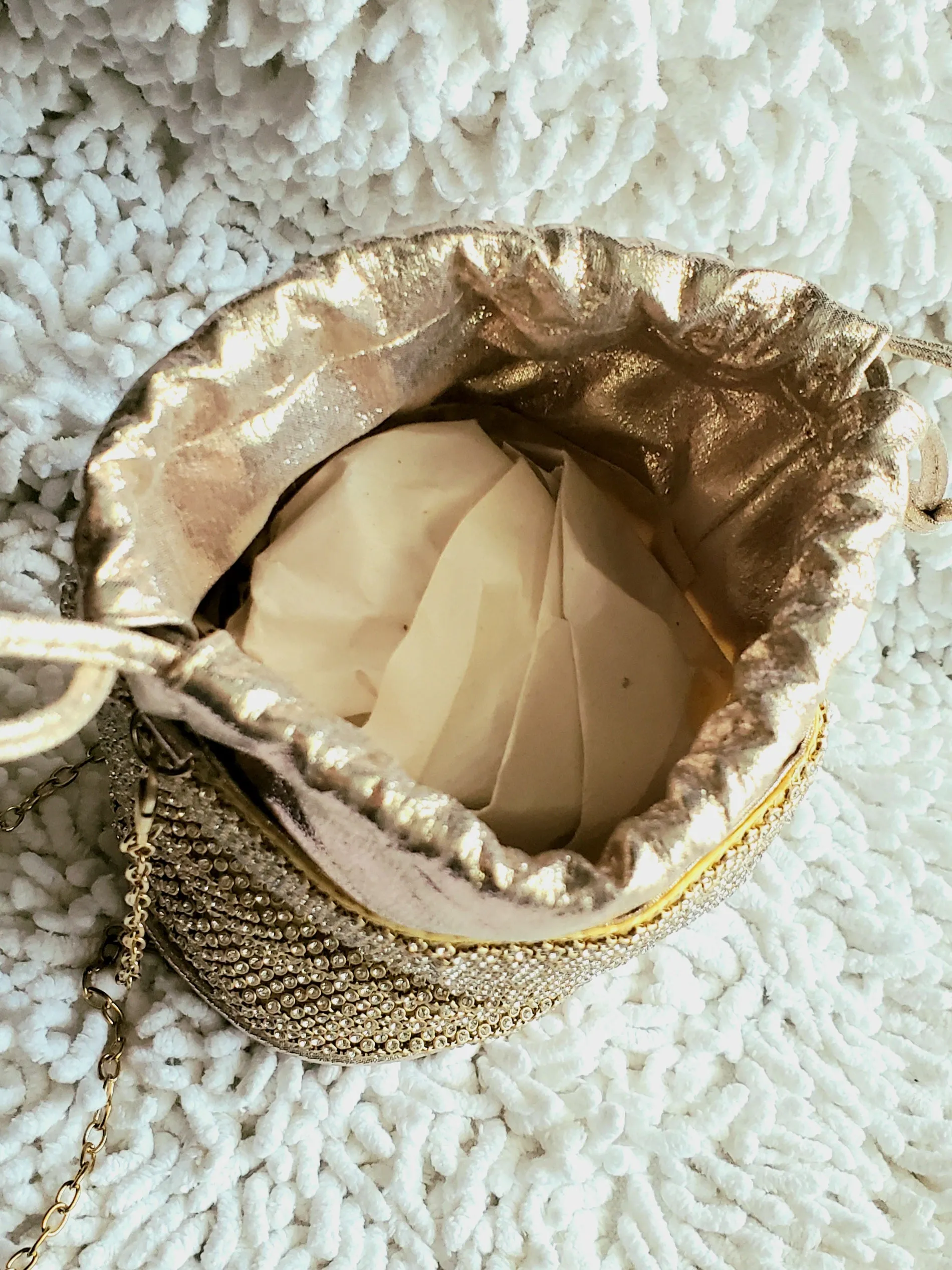 Drawstring Golden Purse