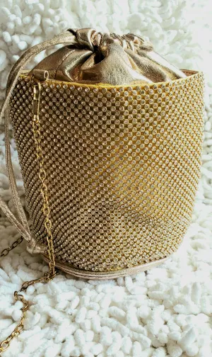 Drawstring Golden Purse