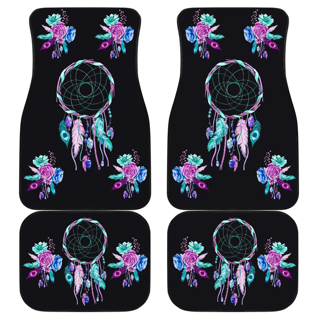 Dreamcatcher and Flower Watercolor Car Floor Mats