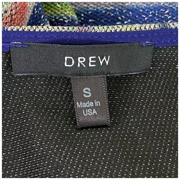 DREW Patsy Wrap Dress NWT $276 Multicolor Striped Metallic Women's Size Small