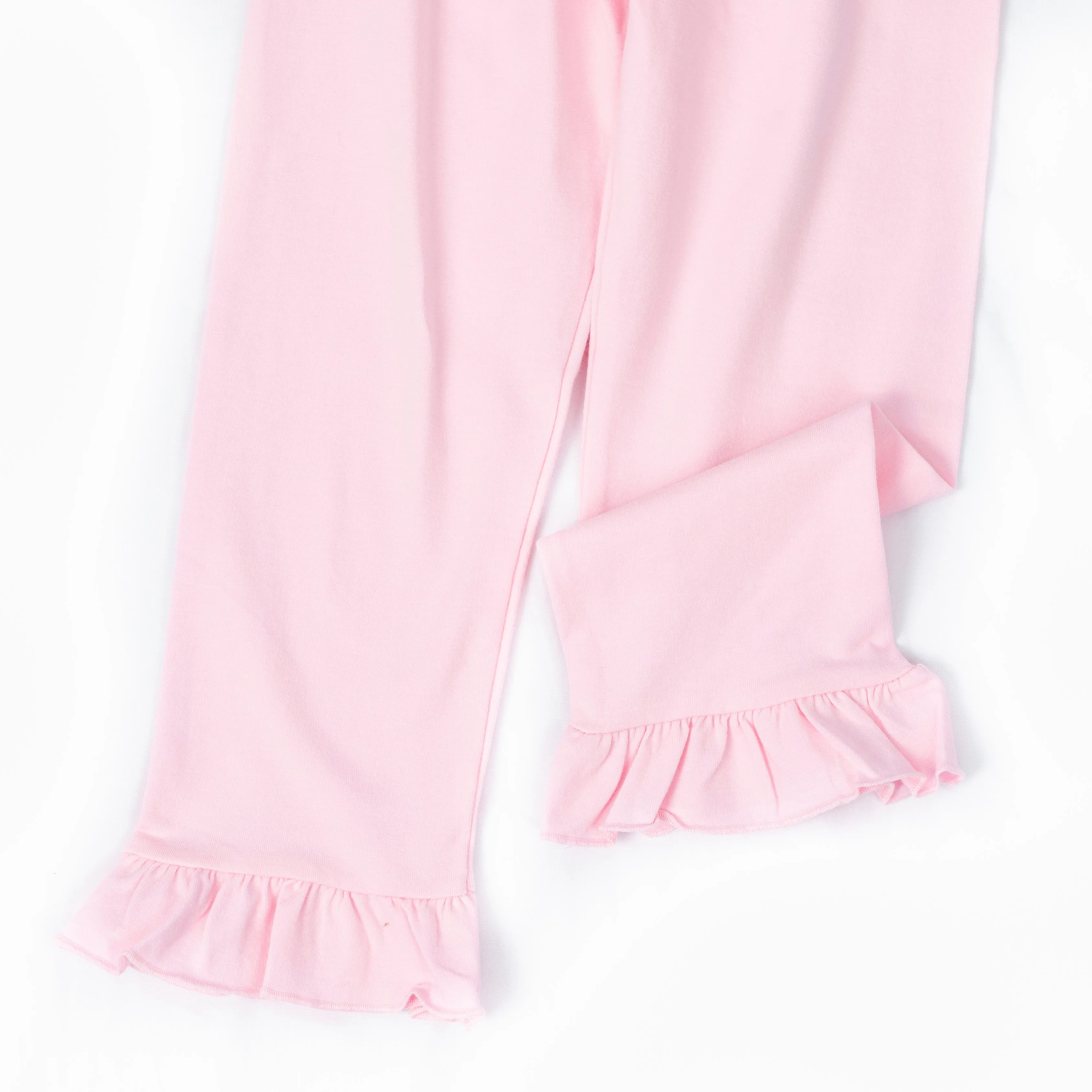 Early Bird Applique Ruffle Pant Set, Pink