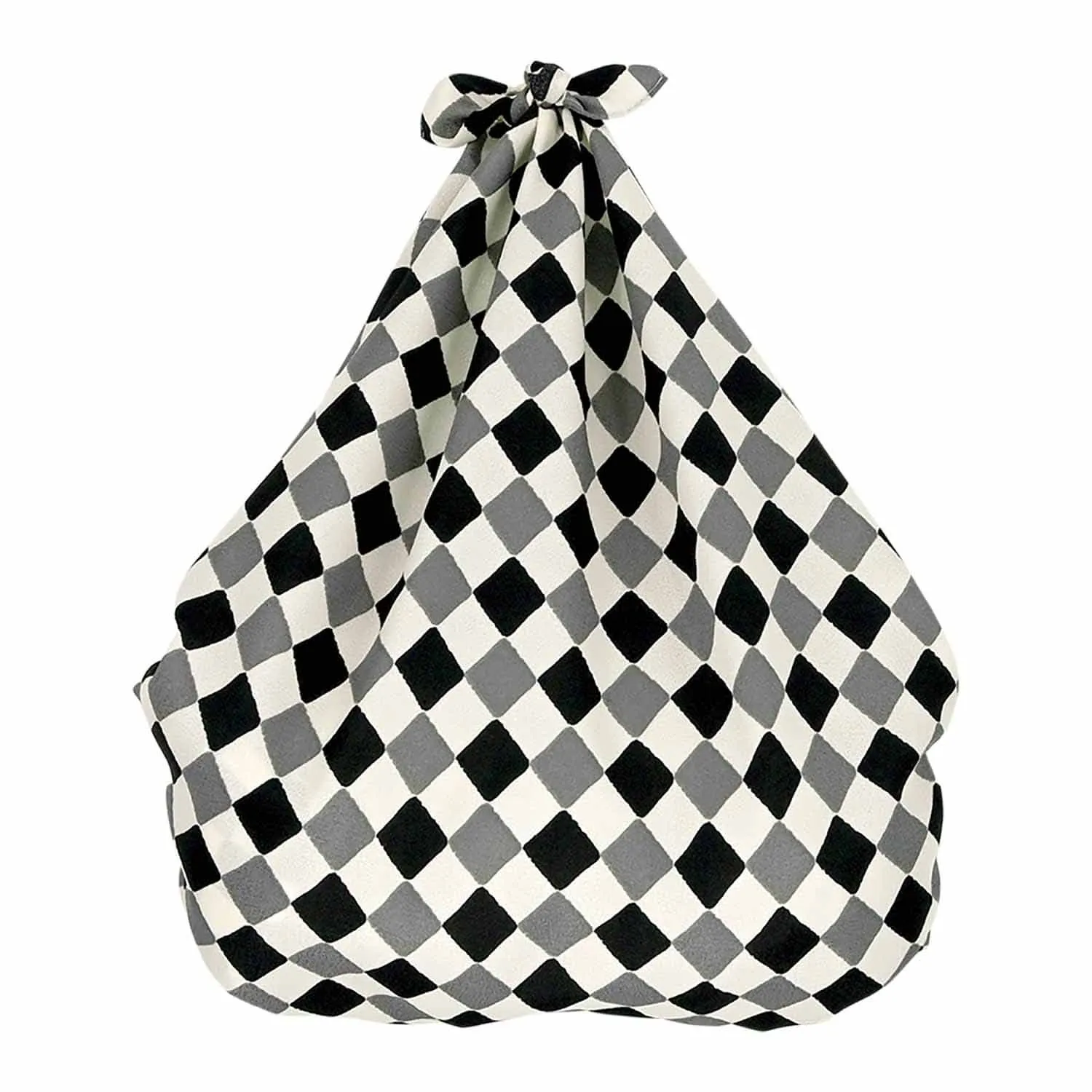 Eco Cloth　Furoshiki and Drawstring Bag Set　　エコクロス®文様柄ふろしき　×　巾着セット　 - Ichimatsu   市松　 - Furoshiki   70 x 70 cm