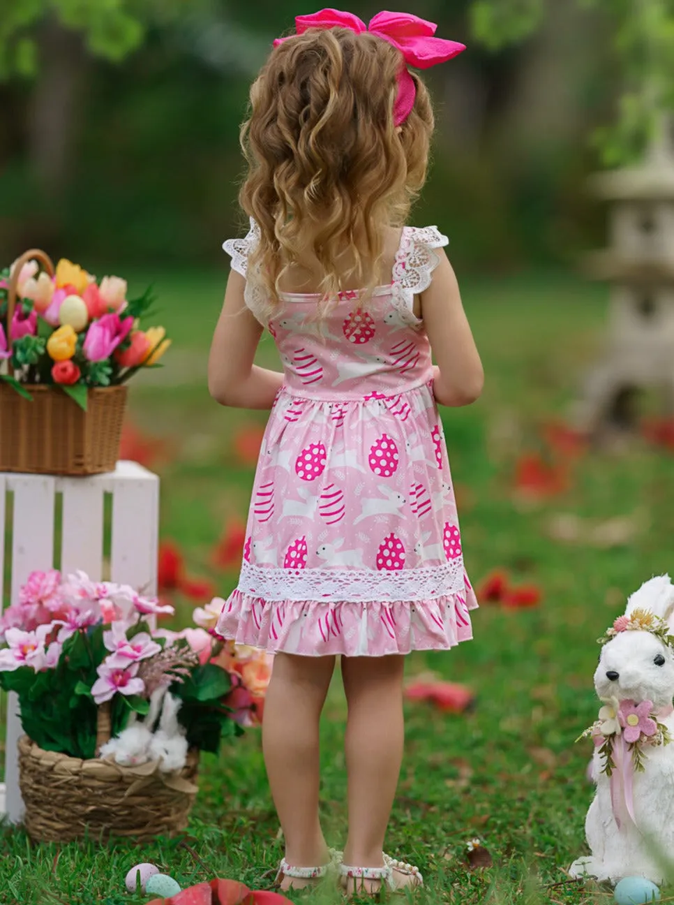 Egg-citing Easter Lace Scalloped Dress