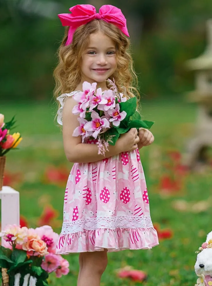 Egg-citing Easter Lace Scalloped Dress