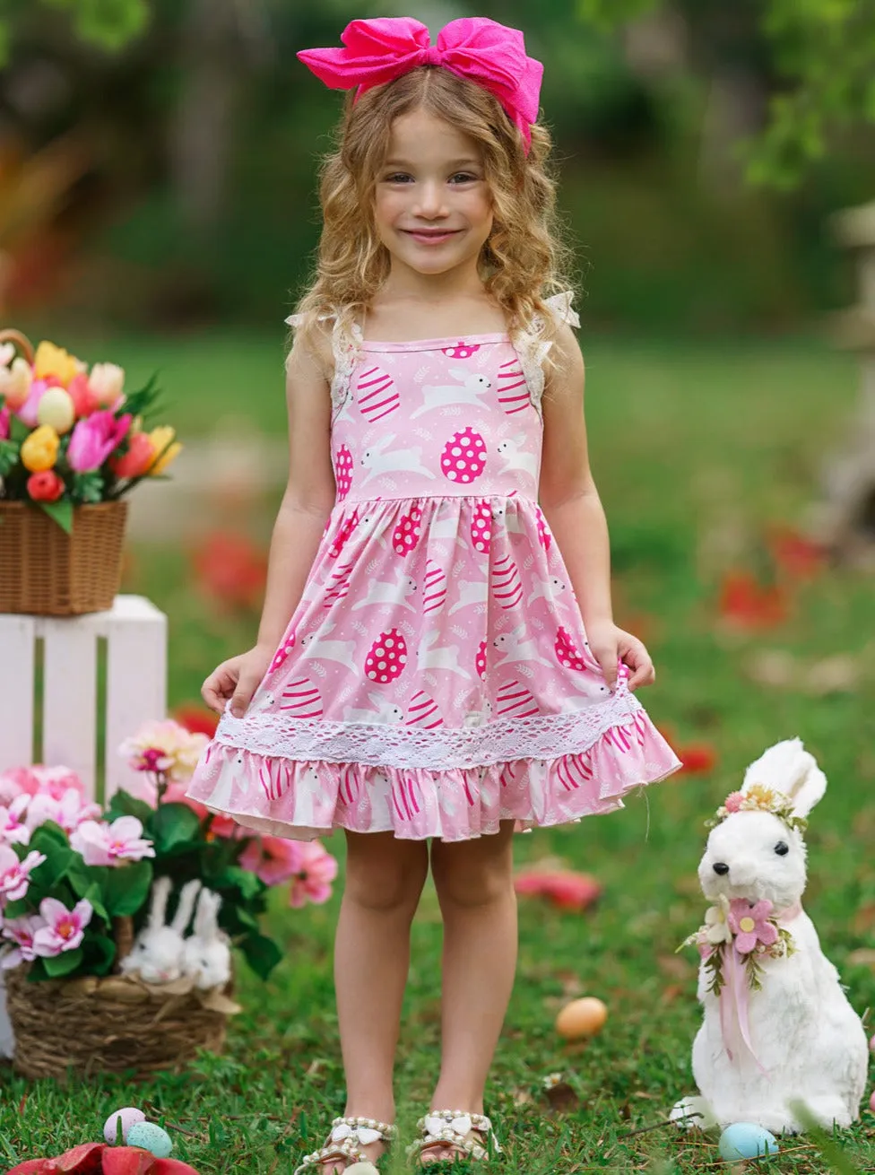 Egg-citing Easter Lace Scalloped Dress