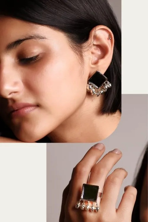 Elegant Ghunghroo Earrings and Ring Combo