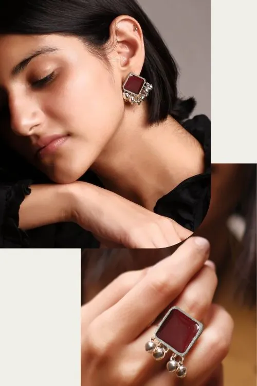 Elegant Ghunghroo Earrings and Ring Combo