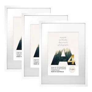 Elegant White A3/A4 Set of Frames (Bulk Frame Bundle 3 Pack)