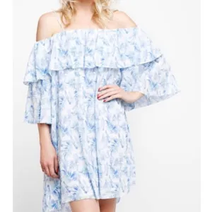 ELLIATT  Dynasty Sleeve Swing  blue &amp; white floral pattern Size Small – NWT