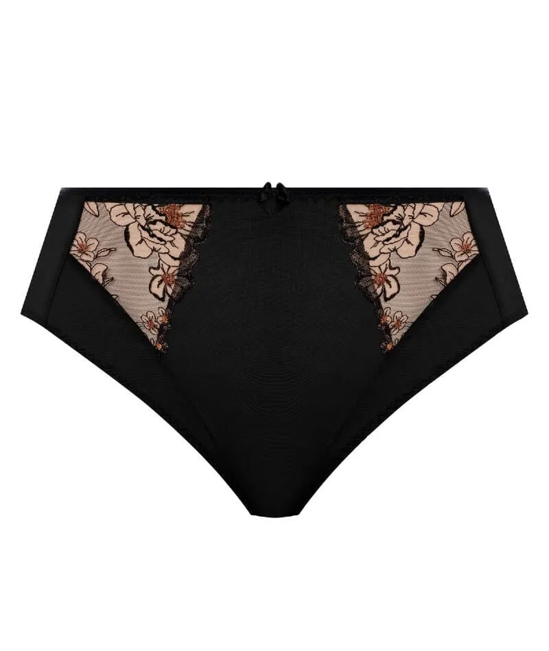 Elomi Teagan High Leg Brief - Black/Almond