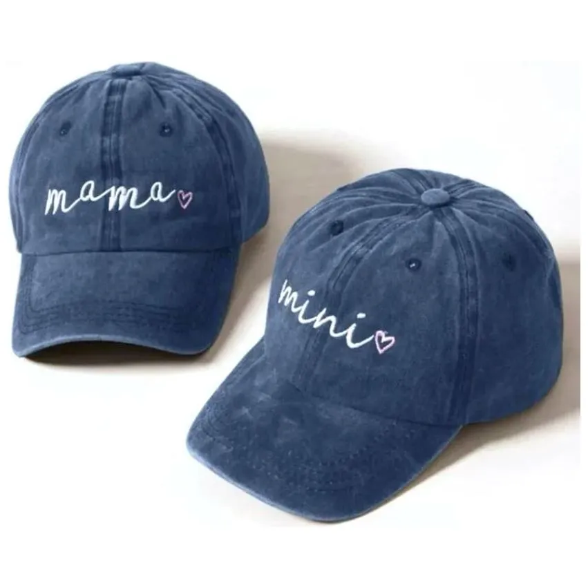 Embroidered Mama and Mini Matching Baseball Cap