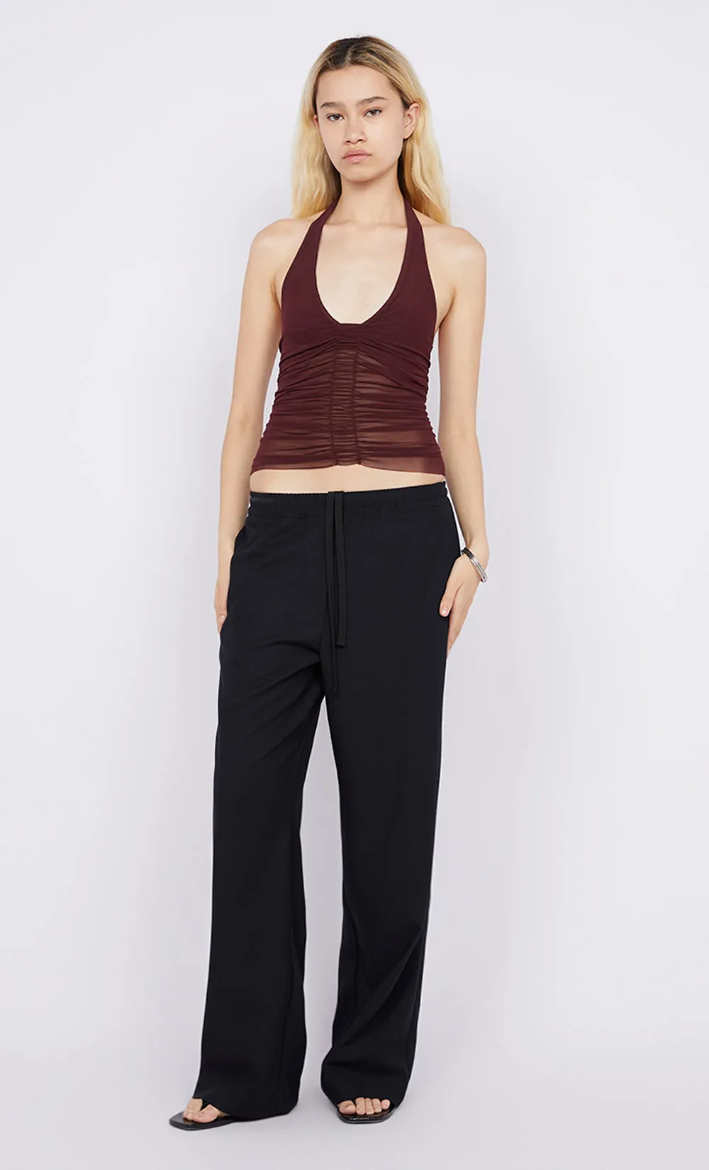 ESSIE HALTER TOP - DEEP PLUM