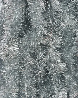 Evisha 4 Pcs Silver Grey Christmas Tree Tinsel Merry Christmas String Garlands for Christmas Tree Christmas Party Decoration